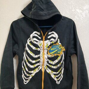 NIKE SB skeleton hoodie Youth Medium black Halloween RARE